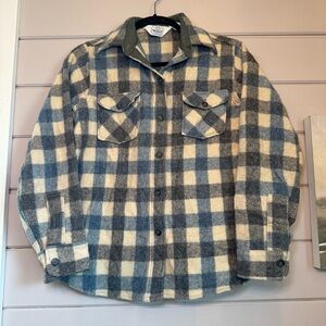 Vintage 70’s Woolrich Women’s Plaid Flannel Button Down Shirt Jacket Wool Blend